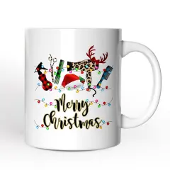 Hair Stylist Buffalo Plaid Christmas Mug, Hair Hustler Gift