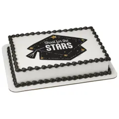 Shoot for the Stars Graduation PhotoCake&reg; Edible Cake Topper Icing Image,