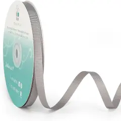 Grosgrain Solid Fabric Ribbon 3/8 Inch x 50 Yds Dark Grey for Christmas Home Decor Gift Wrapping DIY Crafts Hair Bow Scrapbook