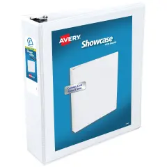 Avery Economy Showcase View 3 Ring Binder, 3 Inch Slant Rings, 1 White Binder (19751)