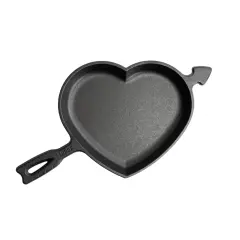 Lodge Cast Iron Heart Skillet, 9.25 inch Pre-seasoned Durable and Perfect for Cooking and Baking Heart-Shaped Dishes, Made in USA