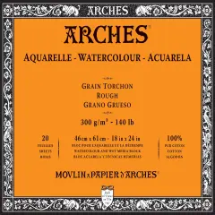 Arches Aquarelle Rough Watercolor Block 18"X24"- 140lb, 20 Sheets