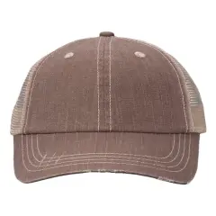 Valucap&reg; Contrast Stitch Cap Stylish Breathable Fit Brown/ Khaki