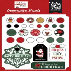 Echo Park Decorative Brads-Santa Claus