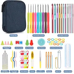 85-Piece Crochet Hooks Set, Crochet Hook Kit with Storage Case, Ergonomic Knitting Needles Weave Yarn Kits DIY Hand Knitting Craft Art Tool for Beginners and Experienced Crochet Lovers