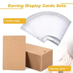 500 Pieces Earring Cards - holder Cards with 500 Pieces Bags, Display Cards for Earrings Necklace Display and Jewelry Packaging