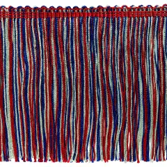 5 Yards of 6" Metallic Chainette Fringe Trim | 5 yard cut Red/White/Blue