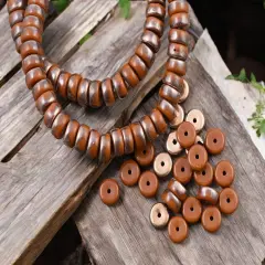 *50* 6x3mm Copper Washed Alloy Orange Heishi Rondelle Beads