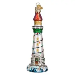Old World Christmas 5.0 Inch Holiday Lighthouse Christmas Tree Ornament , Ornament Ocean Multicolored