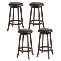 Costway 29" Counter Height Stools Set of 2/4 with 360&deg; Swivel Round Seat & Footrest