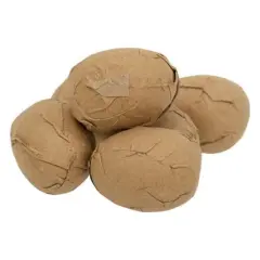 Set of 6 Decorative Brown Paper Wrapped Foam Eggs for Easter Crafting and Display