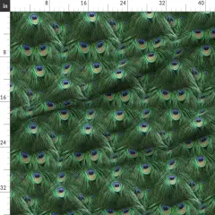 Various Fabrics by the Yard or Fat Quarter Tale Peacock Tail Feathers Feather Bird Fancy Photographic Abstract Custom Printed Fabric by Spoonflower