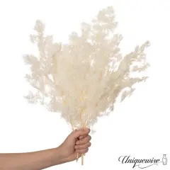 Uniquewise Preserved Real Floral Stems Chic Vase Fillers & Accents for Bouquets Centerpieces & Ornamental Displays Ideal for Home Office Boutique Cafe Resto Bar and Event Decor White peng lai song