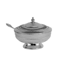 Honey Dish Beaded Design Silver