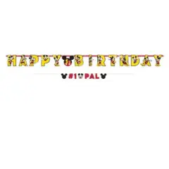 Mickey Mouse Forever Jumbo Letter Happy Birthday Banner Kit - 10' x 9" & 6' x 4" -Pack of 2
