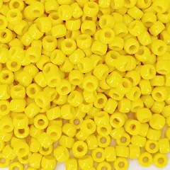 MIIIM 1200PCS 6x9mm Yellow Pony Beads Bulk, Kandi Beads for Bracelets Making Kit, Hair Braids Crafts for Jewelry Making (Bright Yellow)