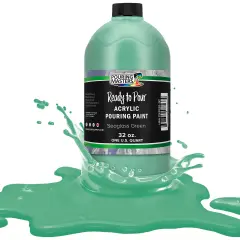 Pouring Masters Seaglass Green Ready to Pour Acrylic Pouring Paint - Premium 32-Ounce Pre-Mixed Fluid Acrylic Paint - Fluid Art Supplies for Canvas, Wood, Paper, Tile & Rocks