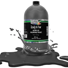 Pouring Masters Steel Gray Ready to Pour Acrylic Pouring Paint - Premium 64-Ounce Pre-Mixed Fluid Acrylic Paint - Fluid Art Supplies for Canvas, Wood, Paper, Tile & Rocks