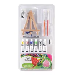 RSET-MS110 | Mini Acrylic Painting 16pc Easel Art Set
