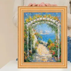 Bright Gold Leaf Wave Picture Frame 12x12 frame