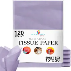 120 Sheets of Tissue Paper - 15" x 20" Packing Paper Sheets for Moving - 10lb Wrapping Paper - Newsprint Paper for Packing, Gift Wrapping, Moving Supplies & Protecting Items Lavender