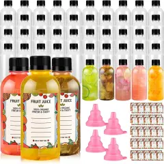 48pcs 8oz Plastic Juice Bottles with Caps