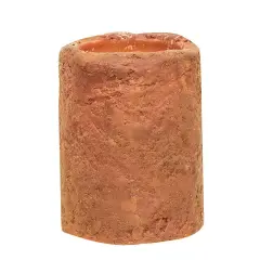 Burnt Orange Wax Battery Pillar Candle with Timer, Realistic Flickering Light