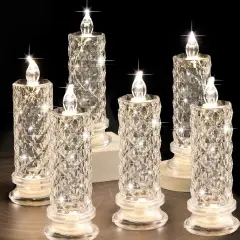 6PCS- 6PCS Romantic Battery Operated Candles Led Pillar
