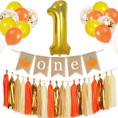 Pumpkin 1st Birthday Banner Autumn Fall First Party Decoration