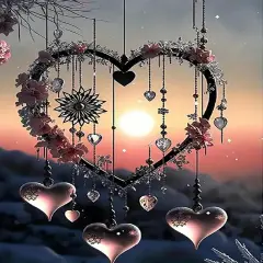 5D Diamond Painting Kits for Adults, Love Heart Dream Catcher Diamond Art Kits for Adults Beginners, DIY Full Drill Round Diamond Dots, Home Wall Decor 12x16 Inch