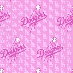 Licensed MLB Los Angeles Dodgers Breast Cancer Cotton Pink 60398-B Fabric by the Yard