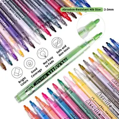 36 Colors Acrylic Paint Markers Paint Pens , Betem Premium Medium Tip Acrylic Paint Pens for Wood, Canvas, Stone, Rock Painting, Glass, Ceramic Surfaces, DIY Crafts Making Art Supplies