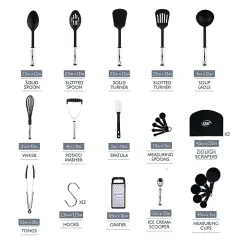 Kitchen Utensils Set Cooking Utensil Sets, Nylon and Stainless Steel Kitchen Gadgets Nonstick and Heat Resistant Home, House, Apartment Essentials Kitchen Accessories Must Haves Pots and Pans set