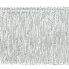 5 Yards of 4" Metallic Chainette Fringe Trim | 5 yard cut White AB