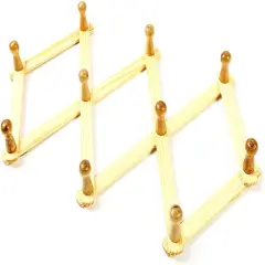 Expandable Coat Rack Accordion Wall Hangers Wooden Hat Rack Wall Mounted Hooks for Keys Coffee Mugs Bows Holder