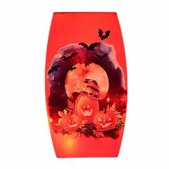 Stony Creek 7.75 In Frequent Flyer Pre-Lit Med Vase Halloween Lighted Glass Accent , Halloween Decor Halloween Witches Hat Spider Moon Pumpkins