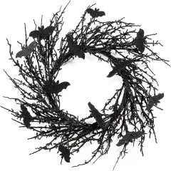 18 Inch Black Bat Wreath