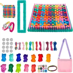 Weaving Loom Kit Toys Kit, 2-in-1 Crafts for Kids and Adults