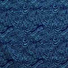 1 Yard Traditional Polynesian Tattoo Swirl Fabric 100% Cotton Light Barkcloth, 36" L x 45" W Royal