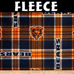 Licensed NFL Chicago Bears Plaid Fleece 6411-D Fabric by the Yard