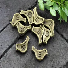 *50* 9x15mm Antique Bronze Bird Beads