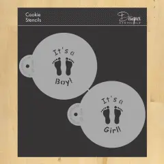 3.5-Inch It's a Boy and It's a Girl Cookie Stencils | C064 by Designer Stencils | Cookie Decorating Tools | Baking Stencils for Royal Icing, Airbrush, Dusting Powder | Reusable Plastic Food Grade Stencil for Cookies | Easy to Use