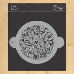 Nature's Vignette Cake Stencil Top | C569 by Designer Stencils | Cake Decorating Tools | Baking Stencils for Royal Icing, Airbrush, Dusting Powder | Reusable Plastic Food Grade Stencil for Cakes | Easy to Use & Clean Cake Stencil