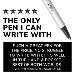 BIC Clic Stic Black Retractable Ballpoint Pens, Medium Point (1.0mm), 24-Count Pack, Round Barrel Design for Comfortable Writing