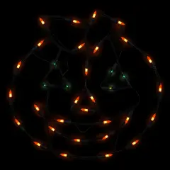 Northlight Lighted Jack-O-Lantern Halloween Window Decoration - 14" Orange