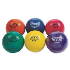 S&S Worldwide Gator Skin Super Grip Softi Balls. Includes 6 - 6" Dia. Coated Foam Balls with an Extra Tack Coating on the Outside for Superior Grip.Ideal for Dodgeball, P.E. and Rec. Activities.