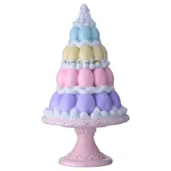 14" Handcrafted Easter Egg Cake Figurine &ndash; Pastel Tiered Spring Centerpiece