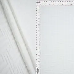 1 Yard Geo Towel Jacquard Knit Fabric 250 GSM, 58/59&Prime; Wide Polyester Spandex Blend IVORY