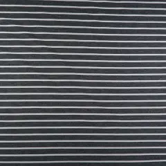 1 Yard French Terry Stripe Knit Fabric 200 GSM, 58/60&Prime; Wide Polyester Rayon Spandex Blend BLACK/IVORY