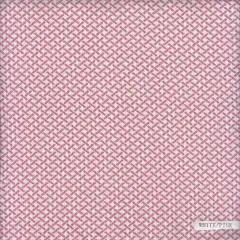 1 Yard Polyester Spandex Yummy Rib Knit Fabric Retro Geo Window Pane Print 58/60" Width WHITE/PINK